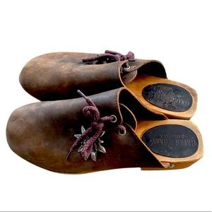 Greier Walley Austria Wooden Leather Clogs